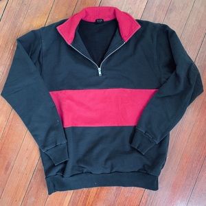 brandy melville red and black quarter zip